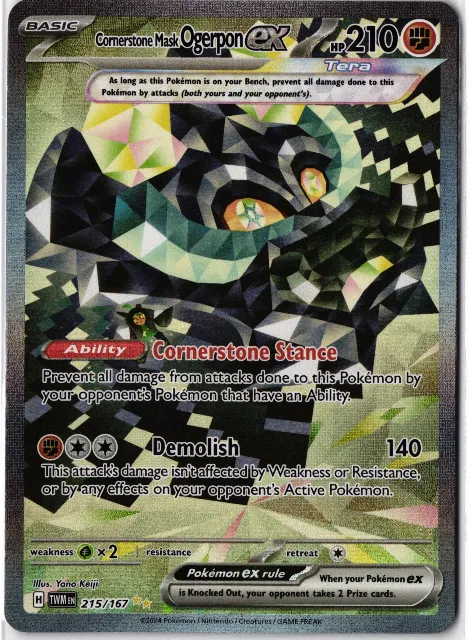 Cornerstone Mask Ogerpon ex Twilight Masquerade 215/167 Vorderseite